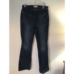 Madewell Skinny Flare Jeans Western Yoke High Rise Buffwood Wash Size 28 AJ220